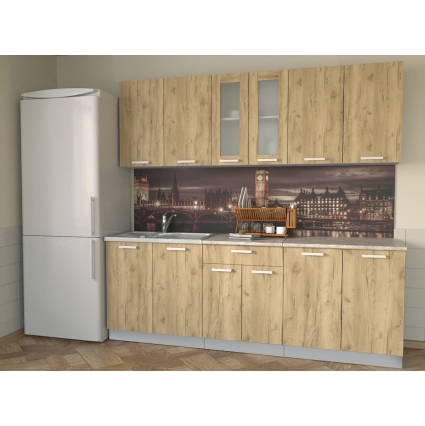 Готовая кухня Мила 2,2 (Дуб золотой/ Дуб золотой)