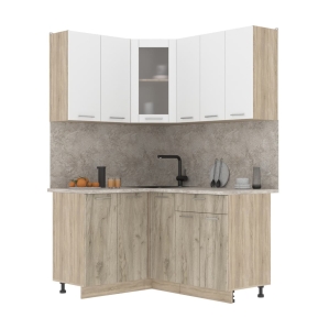 Готовая кухня Мила 1,2x1,5 (Белый/ Дуб серый)