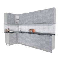 Готовая кухня "Мила12x30" (Бетон/ Бетон)