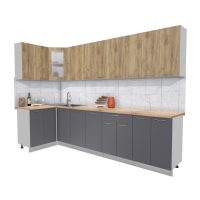 Готовая кухня "Мила12x30" (Дуб золотой/ Антрацит)