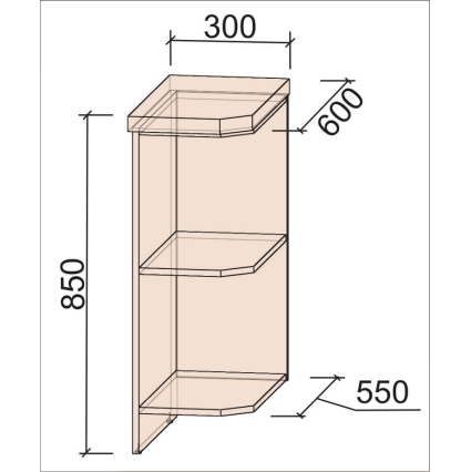 Шкаф нижний Деко Soft-touch НПз30