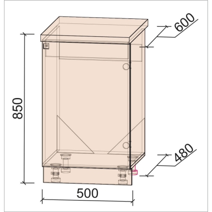 Шкаф нижний под мойку Деко Soft-touch НШ50мс-1дв (Белый)