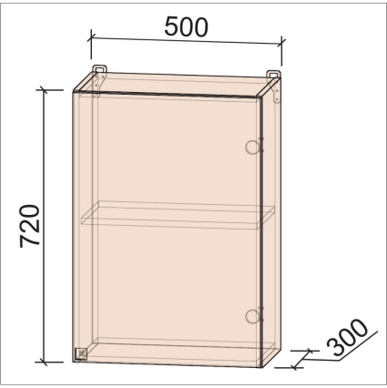 Шкаф верхний Деко Soft-touch ВШ50-720-1дв (Белый)