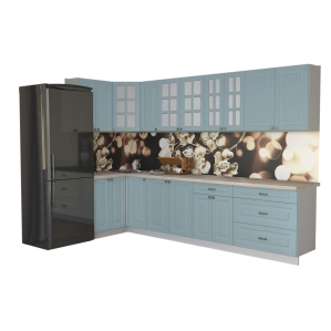 Готовая кухня Деко Soft-touch 1,2х3,2 (Океан/ Океан)