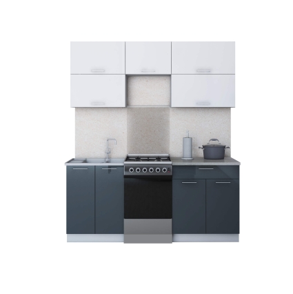 Готовая кухня ГЛОСС 50-18 (Белый/ Асфальт)