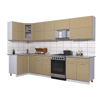 Готовая кухня Мила ГЛОСС 60-12х31 (Капучино/ Капучино)