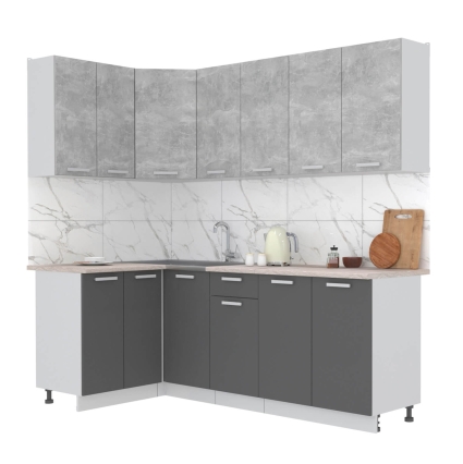 Готовая кухня Лайт 1,2x2,2 (Бетон/ Антрацит)