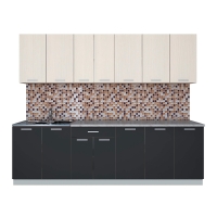 Готовая кухня Лайт 2,6 (Вудлайн кремовый/ Антрацит)