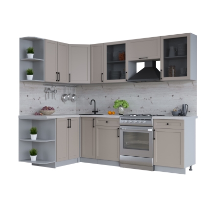 Готовая кухня Тренд Soft-touch 1,5х2,5 (Луна/ Луна)