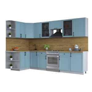 Готовая кухня Тренд Soft-touch 1,5х3,1 (Океан/ Океан)