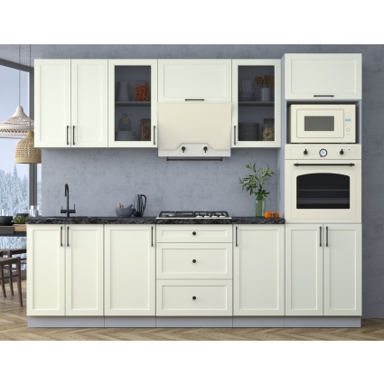 Готовая кухня Тренд Soft-touch 2,6В (Белый/ Белый)