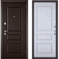 Входная дверь Family ECO-РР-7 (Ларче шоколад/ Ларче белый гладкий)
