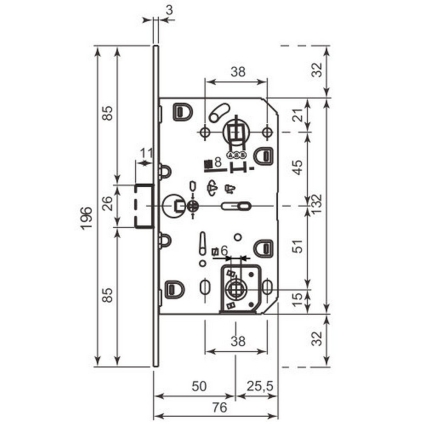 Замок WC магнитный AGB Polaris (MB Черный)
