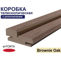 Коробка телескопическая с уплотнителем Эльпорта 32х70х2070 (Brownie Oak) Экошпон