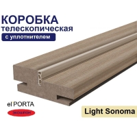 Коробка телескопическая с уплотнителем Эльпорта 32х70х2070 (Light Sonoma) Экошпон