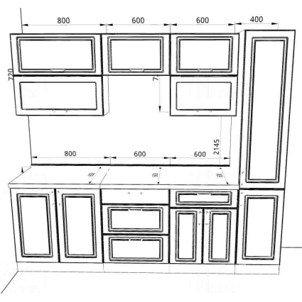 Готовая кухня КРАФТ 2,4 (Дуб Полярный/ Дуб Королевский)/выставочный образец с витрины